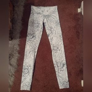 Lululemon black and white floral leggings